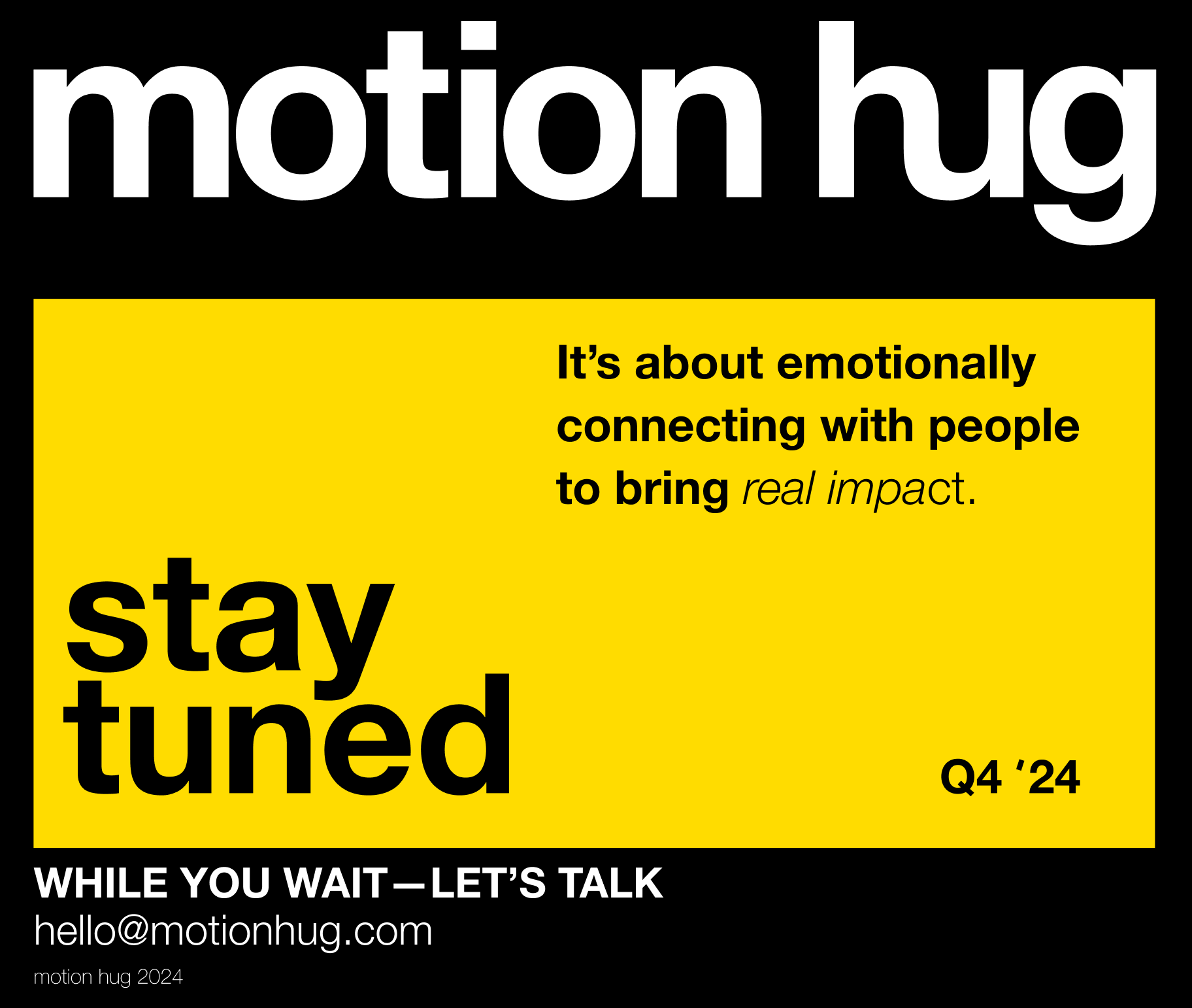 Motion Hug - creative brand consultancy - coming soon